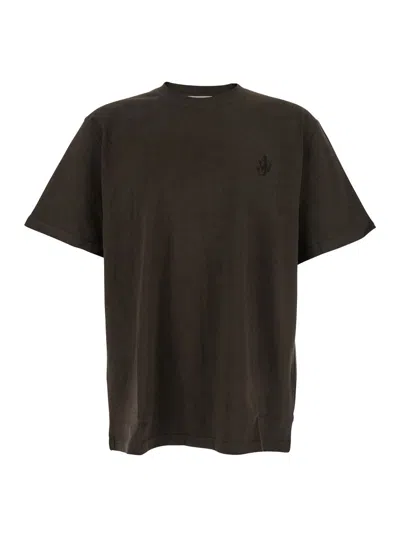 Jw Anderson Men Anchor Embroidery T-shirt In Brown