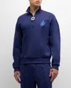 Jw Anderson Half Zip Track Top In Oxford Blue