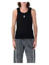 Jw Anderson Black Sleeveless Top With Logo Embroidery On The Front In Black