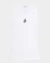 Jw Anderson White Sleeveless Top With Logo Embroidery On The Front In White