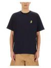 Jw Anderson Blue Crewneck T-shirt With Logo Embroidery On The Front In Blue