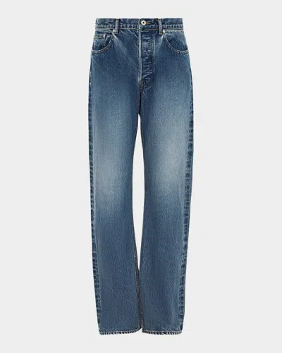 Jw Anderson Men & Apos;s Blue-wash Denim Straight Leg Jeans In Mid Blue