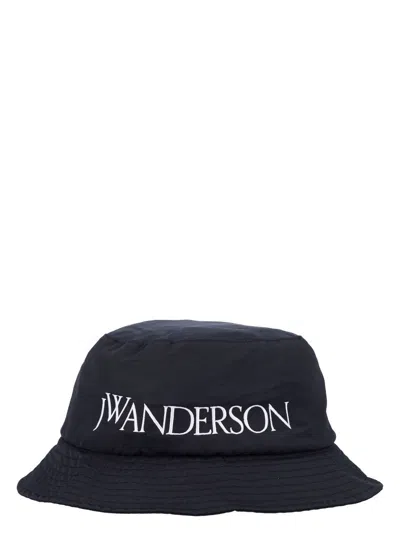 Jw Anderson Men's Bucket Hat Logo In Black