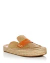 Jw Anderson Suede Espadrille Loafer Mules In Medium Beige
