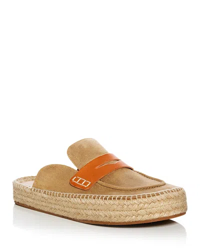 Jw Anderson Suede Espadrille Loafer Mules In Beige
