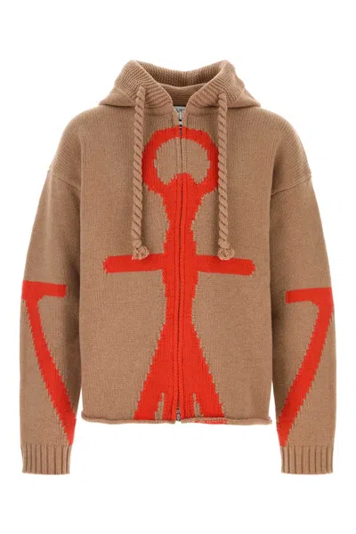 Jw Anderson Men Camel Wool Sweatshirt