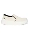Jw Anderson Men's Cotton Slip On Sneakers In Natural Black