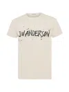 Jw Anderson Mens Ecru Circular Brand-print Cotton T-shirt In Sand