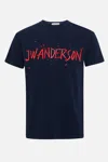 Jw Anderson Logo Crew Neck Graphic Print T Shirt In Blue