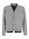 Jw Anderson Contrast Layered Cardigan In Gray