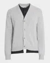 Jw Anderson Contrast Layered Cardigan In Gray