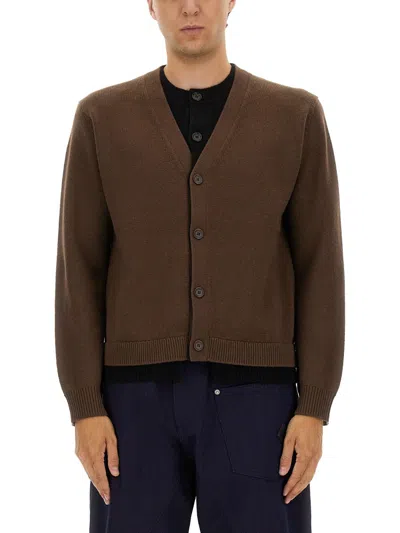 JW ANDERSON JW ANDERSON MEN CONTRASTING LAYERED CARDIGAN