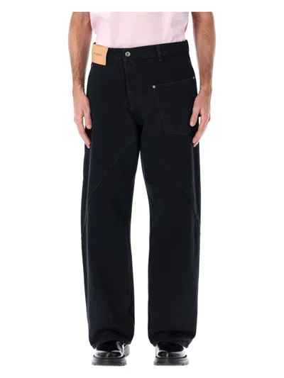 JW ANDERSON MEN'S COTTON TWISTED WORKWEAR DENIM PANTS