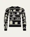 Jw Anderson Tableware-pattern Crew-neck Sweater In Multi