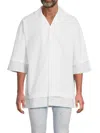 Jw Anderson Double Layer Oversize Camp Shirt In Metallic