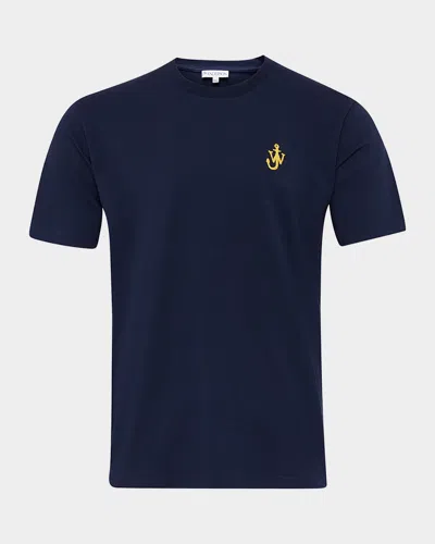 JW ANDERSON MEN'S EMBROIDERED ANCHOR T-SHIRT