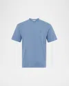 Jw Anderson Anchor Logo Embroidered Cotton T-shirt In Blue