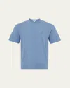 Jw Anderson Anchor Logo Embroidered Cotton T-shirt In Blue