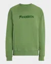 Jw Anderson Logo Crew Neck Sweater In Forest Green