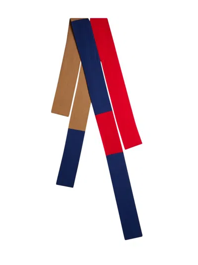 Jw Anderson Men's Four-ended Wool Scarf In Blue