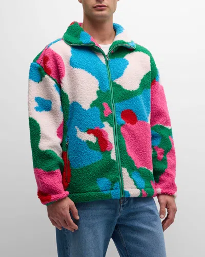 Jw Anderson Graphic Fleece Jacket In Multicolor