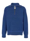 Jw Anderson Half Zip Sweater Sweaters And Cardigans Multicolor In Blue
