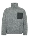 Jw Anderson J. W. Anderson High Neck Grey Sweater In Gray
