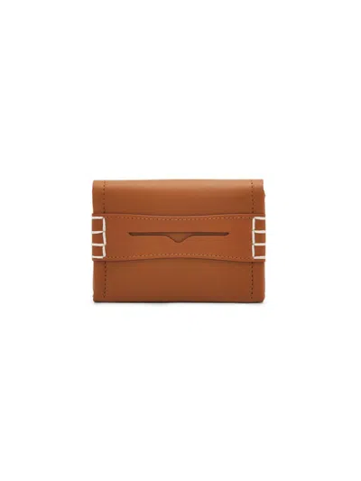 Jw Anderson Men's Loafer Folding Card Holder In Brown