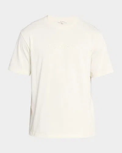 Jw Anderson Men's Logo Embroidery T-shirt In White