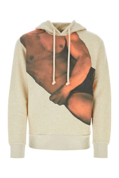 Jw Anderson Golden Boy Sweatshirt Beige In Oatmetalmelange