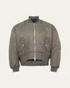 Jw Anderson Men's Oversized Bomber Jacket In Gray