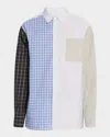 Jw Anderson Patchwork Shirt In Blue/multi