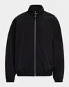 Jw Anderson Black Jacket With Mock Neck And Raglan Sleeves In Tech Fabric Man In Black