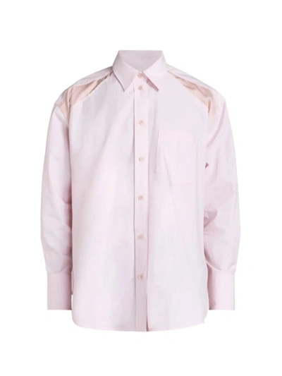 Jw Anderson Men's Satin Insert Shirt In Rose Pink