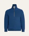 Jw Anderson Men's Stripe Half-zip Turtleneck Sweater In Blue