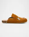 Jw Anderson Men's Suede Biker Loafers In Brown