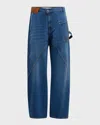 Jw Anderson Twisted Denim Workwear Jeans In Light Blue