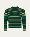 Jw Anderson Men's Wool Multi-stripe Crewneck Sweater In Multi