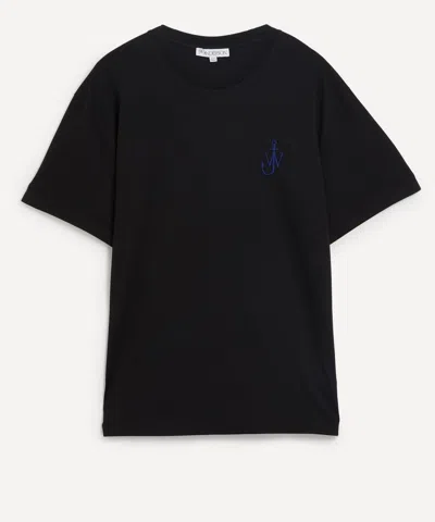 Jw Anderson Mens Anchor Embroidery Camper Print T-shirt In Black