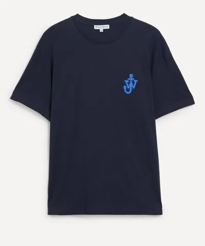 Jw Anderson Mens Anchor Patch T-shirt In Blue