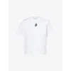 Jw Anderson Mens White Anchor-embroidery Crop Cotton-jersey T-shirt In White