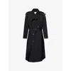 Jw Anderson Mens Black Double-breasted Belted Woven Trench Coat In Black