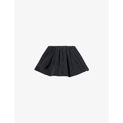 JW ANDERSON MENS BLACK GATHERED WOVEN MINI SKORT
