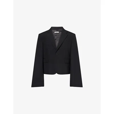 Jw Anderson Mens Black Wide-sleeve Single-breasted Wool Blazer