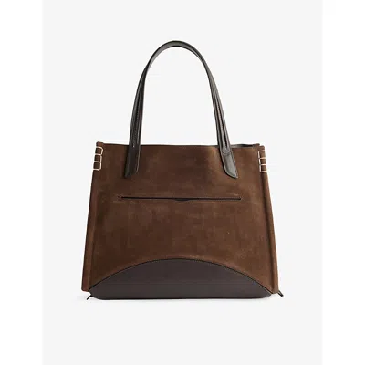Jw Anderson Mens Brown Loafer Cabas Suede Tote Bag