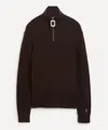 Jw Anderson Mens Chocolate Brown Half-zip Jumper