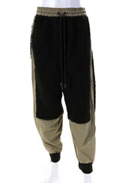 Pre-owned Jw Anderson J.w. Anderson Mens Colorblock Sherpa Track Pants - Forest Green Size M