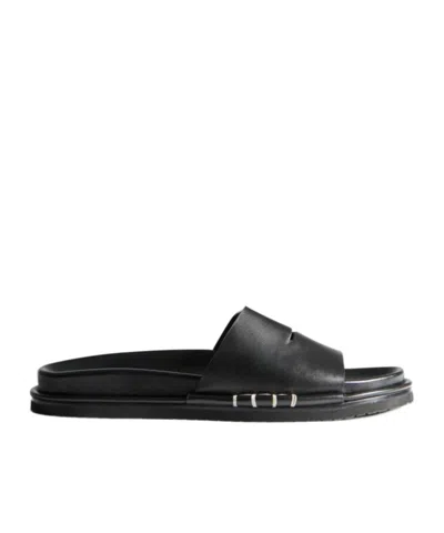 Jw Anderson Mens Fussbett Loafer Leather Slides In Black