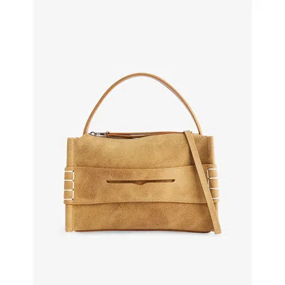 Jw Anderson Mens Gold Loafer Small Suede Shoulder Bag