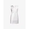 Jw Anderson W Anderson Womens Shift Sleeveless Woven Mini Dress Grey Melange